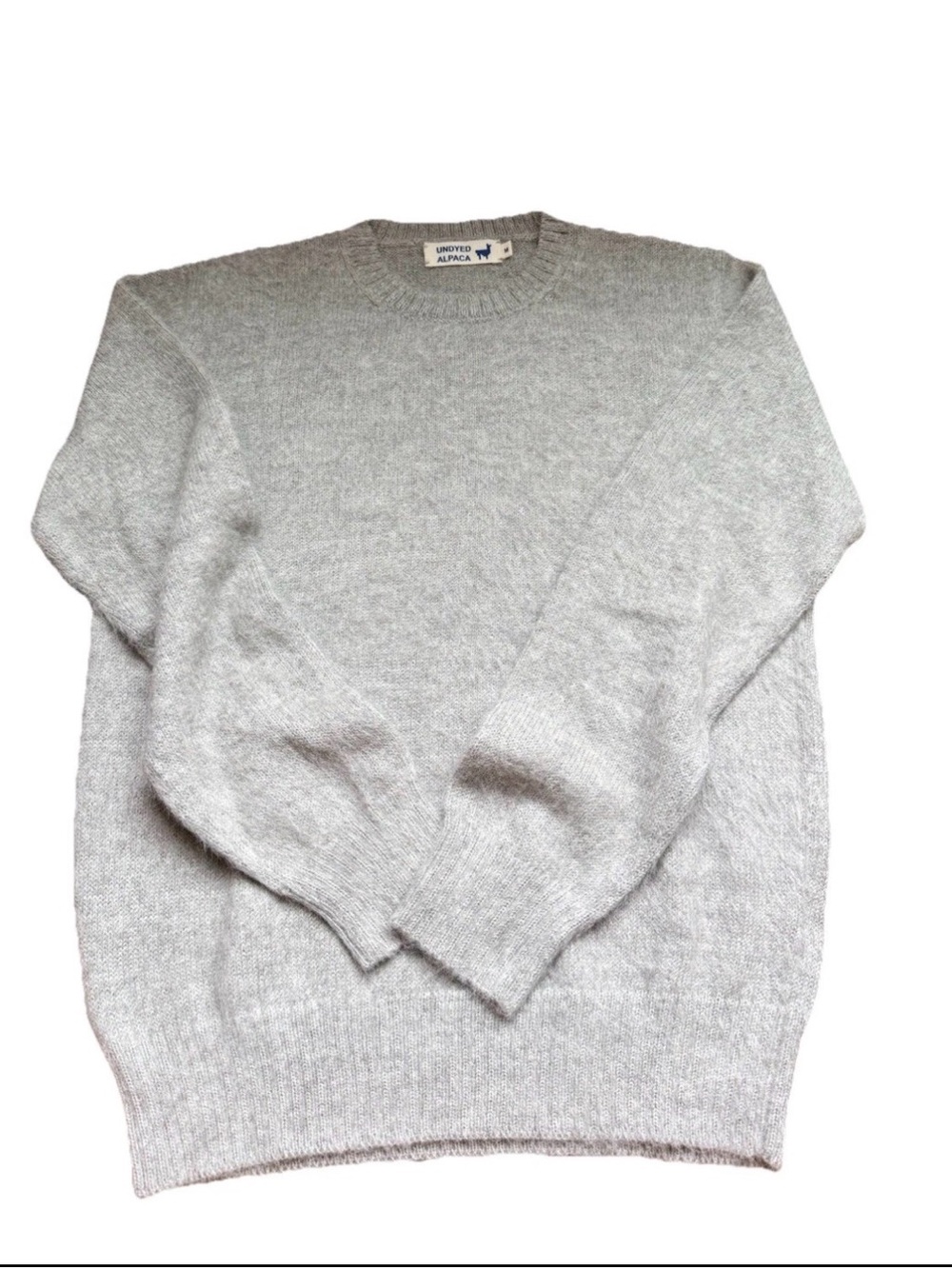 Industry of All Nations IOAN Alpaca Crewneck Sweater undyed neutral Bolivia Sz M